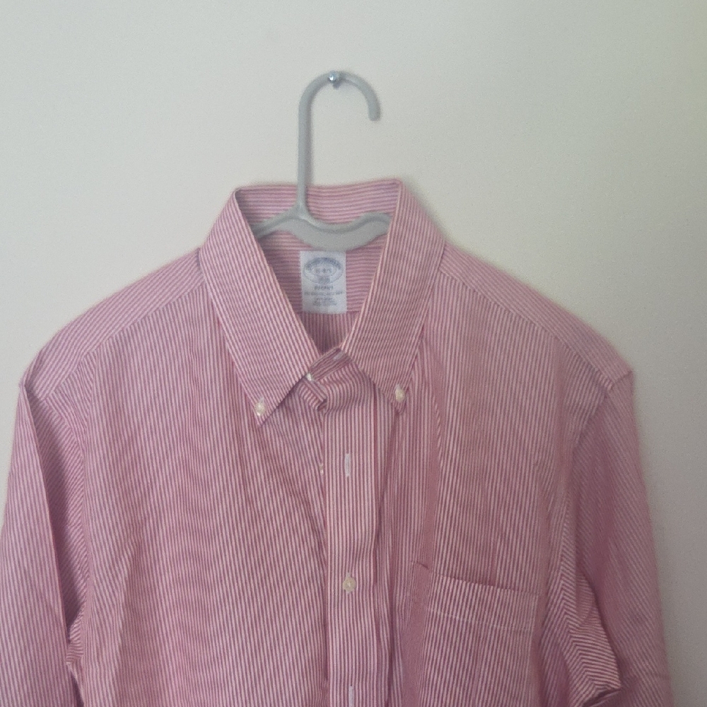 Brooks Brothers Red and White Striped Button Down Shirt
